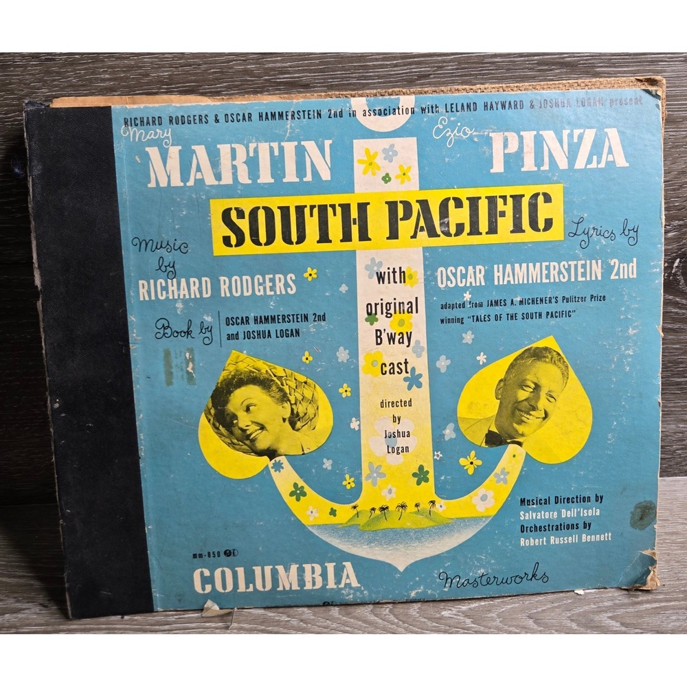Mary Martin Ezio Pinza South Pacific Columbia MM850 Record Album Book Set Tested